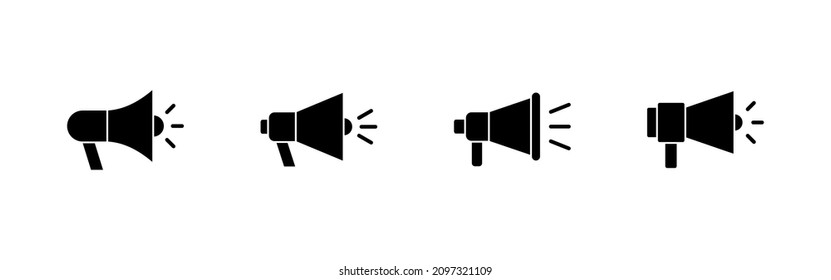 Megaphone icons set. Loudspeaker sign and symbol