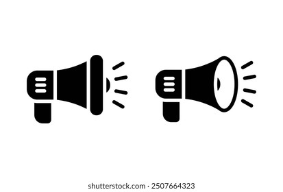 Conjunto de iconos de megáfono. Icono de Vector del altavoz