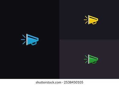 Conjunto de iconos de megáfono. Iconos del vector del megáfono del altavoz. Concepto publicitario. Icono del megáfono, icono del altavoz. Conjunto de anuncios