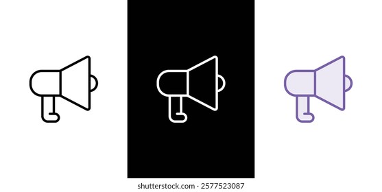 Megaphone icons set. Loudspeaker megaphone vector icons. Advertising concept. Megaphone icon, loud speaker icon. Set of announcement icons.
