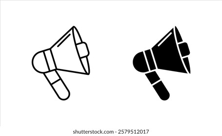 Megaphone icons set. Loudspeaker megaphone vector icons. Advertising concept. Megaphone icon, loud speaker icon. Set of announcement icons. Advertising