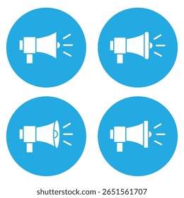 Megaphone icons set. Loudspeaker megaphone vector icons. Advertising concept. Megaphone icon, loud speaker icon. Set of announcement icons.  Advertising and business promotion symbol. 
