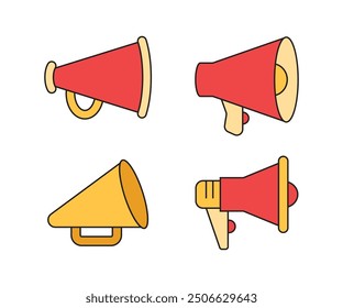 megaphone icons set vector illustration