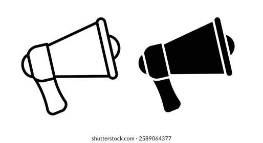 Megaphone icons thin line illustrations designs