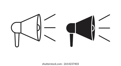 Megaphone icons. thin line vector icons