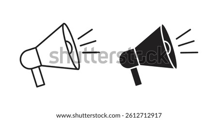 Megaphone icons. thin line vector icons