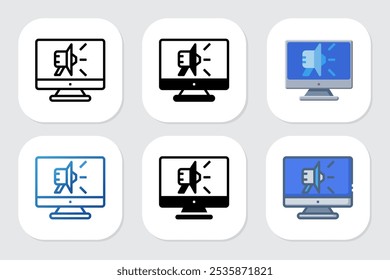 megaphone icons with various design styles