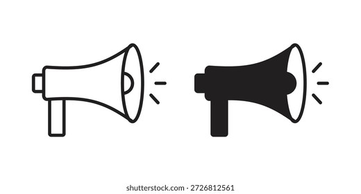 Coleção de vetores de ícones Megaphone para designs da Web. ícones planos