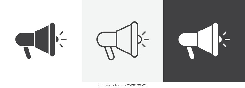 Megaphone icon.Trendy moderna ilustração vetorial linear plana sobre fundo branco.