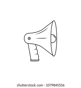 megaphone illustration. Element of firefighter for mobile concept and web apps. Thin line illustration of megaphone can be used for web and mobile. Premium icon on white background