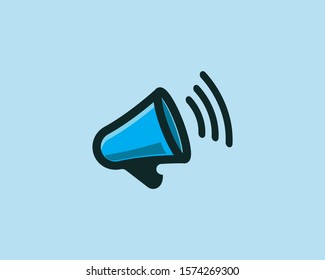 a megaphone illustration suitable for use as a logo for your company. pleasant and not too serious. editable and easy to custom