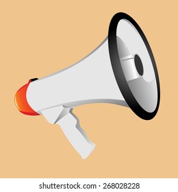 megaphone image on a brown background