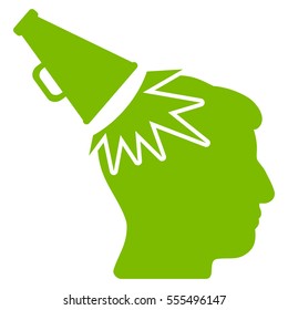 Megaphone Impact Head vector icon. Style is flat graphic symbol, eco green color, white background.