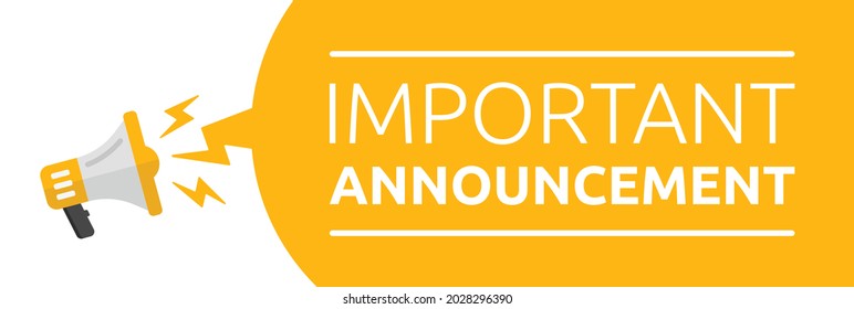 Megaphone with Important Announcement. Vector illustration