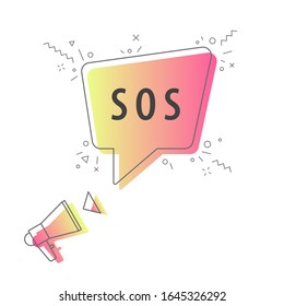 Megaphone with important message speech bubble. Loudspeaker. Banner for business, marketing and advertising. Vector illustration.