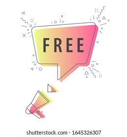 Megaphone with important message speech bubble. Loudspeaker. Banner for business, marketing and advertising. Vector illustration.
