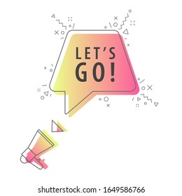 Megaphone with important message speech bubble. Loudspeaker. Banner for business, marketing and advertising. Vector illustration.