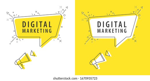 Megaphone with important message speech bubble. Loudspeaker. Banner for business, marketing and advertising. Vector illustration.