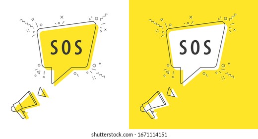Megaphone with important message speech bubble. Loudspeaker. Banner for business, marketing and advertising. Vector illustration.