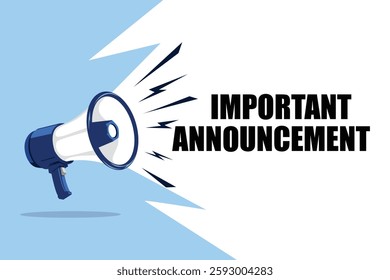 Megaphone with 'interesting news's speech bubble. Loudspeaker. Banner for business, marketing, promotion and advertising. Flat illustration.