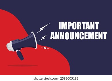 Megaphone with 'interesting news's speech bubble. Loudspeaker. Banner for business, marketing, promotion and advertising. Flat illustration.