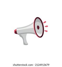 megaphone isolated flat vector illustration, loudspeaker drawing on white background