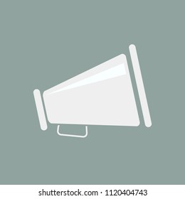 Megaphone Isolated Flat Web Mobile Icon Noisy Loudspeaker Vector Sign Symbol Button Element Silhouette
