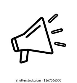 Megaphone Isolated Flat Web Mobile Icon / Vector