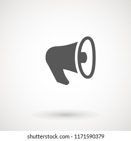 Megaphone Isolated Flat Web Mobile Icon Vector Sign Symbol Button Element Silhouette. Noisy Loudspeaker - Carbon