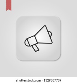 Megaphone Isolated Flat Web Mobile Icon  Vector  Sign  Symbol Button Element  Silhouette