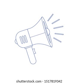 Megaphone Isolated Flat Web Mobile Icon. Concept of line icon