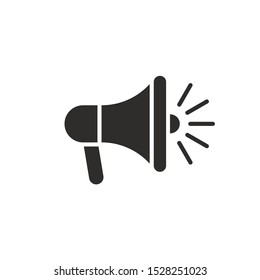 Megaphone Isolated Flat Web Mobile Icon, Vector, Sign, Symbol, Button, Element, Silhouette