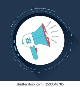 Megaphone Isolated Flat Web Mobile Icon