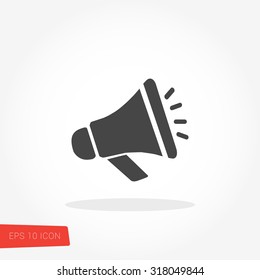 Megaphone Isolated Flat Web Mobile Icon / Vector / Sign / Symbol / Button / Element / Silhouette - Shutterstock ID 318049844