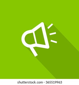 Megaphone isolated minimal flat icon. Loudspeaker line vector icon for websites and applications minimalistic flat design.