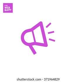 Megaphone isolated minimal flat icon. Loudspeaker line vector icon for websites and applications minimalistic flat design.