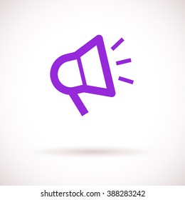 Megaphone isolated minimal flat icon. Loudspeaker line vector icon for websites and applications minimalistic flat design.