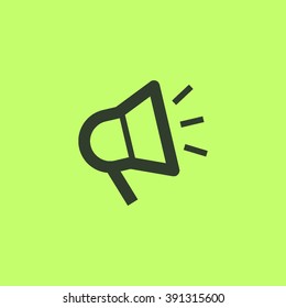 Megaphone isolated minimal flat icon. Loudspeaker line vector icon for websites and applications minimalistic flat design.