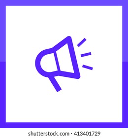 Megaphone isolated minimal flat icon. Loudspeaker line vector icon for websites and applications minimalistic flat design.
