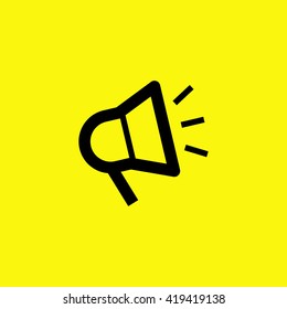 Megaphone isolated minimal flat icon. Loudspeaker line vector icon for websites and applications minimalistic flat design.
