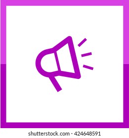 Megaphone isolated minimal flat icon. Loudspeaker line vector icon for websites and applications minimalistic flat design.