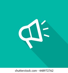 Megaphone isolated minimal flat icon. Loudspeaker line vector icon for websites and applications minimalistic flat design.