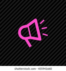Megaphone isolated minimal flat icon. Loudspeaker line vector icon for websites and applications minimalistic flat design.