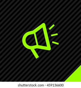 Megaphone isolated minimal flat icon. Loudspeaker line vector icon for websites and applications minimalistic flat design.
