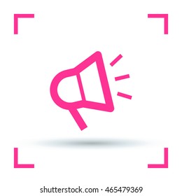 Megaphone isolated minimal flat icon. Loudspeaker line vector icon for websites and applications minimalistic flat design.