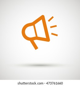 Megaphone isolated minimal flat icon. Loudspeaker line vector icon for websites and applications minimalistic flat design.