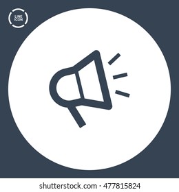 Megaphone isolated minimal flat icon. Loudspeaker line vector icon for websites and applications minimalistic flat design.