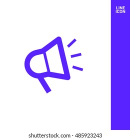 Megaphone isolated minimal flat icon. Loudspeaker line vector icon for websites and applications minimalistic flat design.