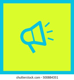 Megaphone isolated minimal flat icon. Loudspeaker line vector icon for websites and applications minimalistic flat design.