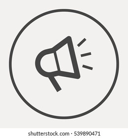 Megaphone isolated minimal flat icon. Loudspeaker line vector icon for websites and applications minimalistic flat design.